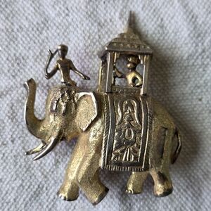 Elephant Brooch or Pin, Gold Vermeil, 1940s